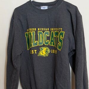 Champion Charcoal Wildcats Crewneck Sweatshirt with Green & Yellow Graphic